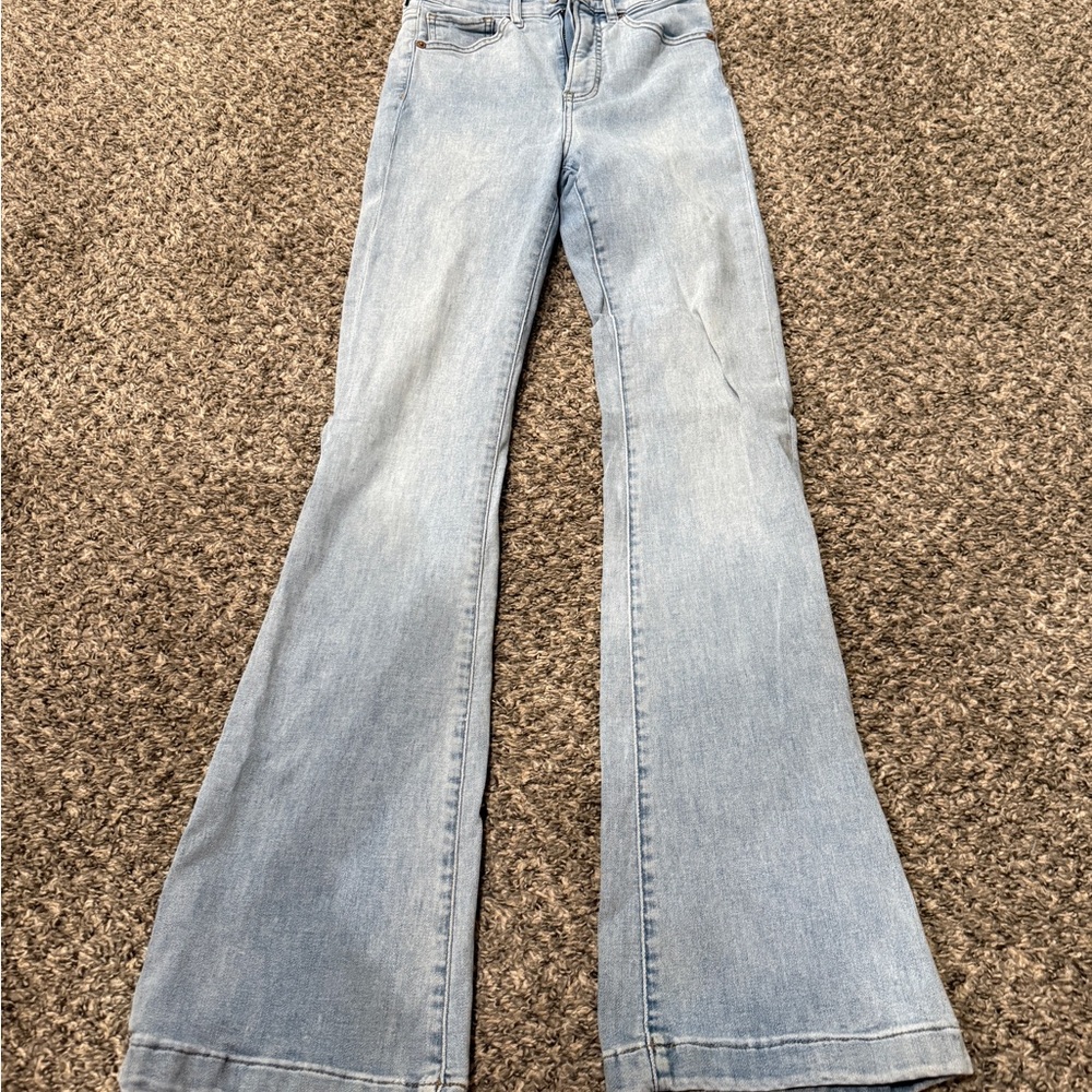 Light Blue Flared Women Express Jeans
